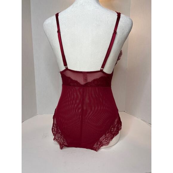 Marilyn Monroe New Show Me Off Negligee Stretchy Bodysuit Maroon Size Small - Picture 15 of 16